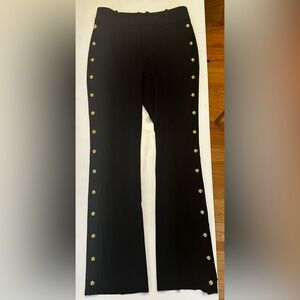 Veronica Beard Black Trousers with Gold Button Details